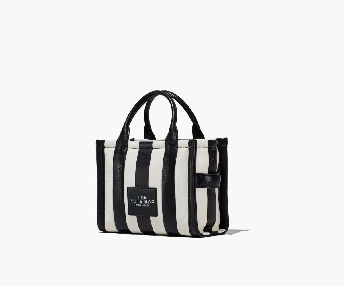 Marc Jacobs A Strisce Mini Tote Bag Nere Bianche | TWR072356