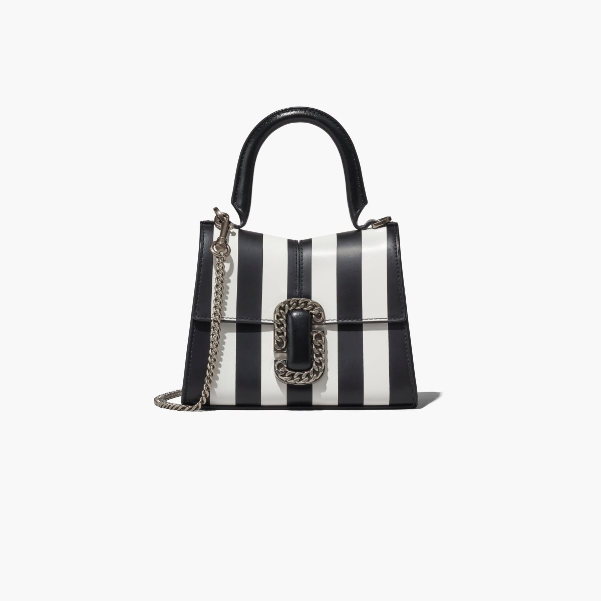 Marc Jacobs A Strisce St. Marc Mini Top Handle Nere Bianche | EJW350286