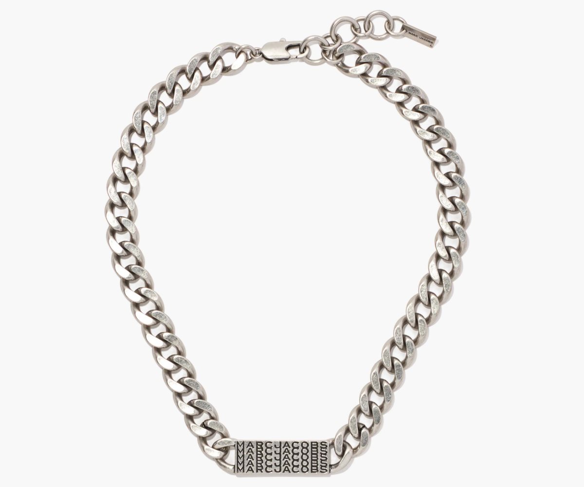 Marc Jacobs Barcode Monogram ID Chain Necklace Argento | PRW673895