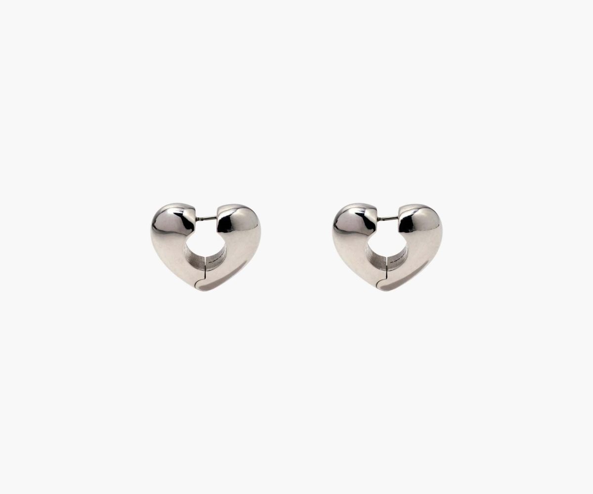 Marc Jacobs Charmed Bubble Heart Hoops Argento | GTL672584