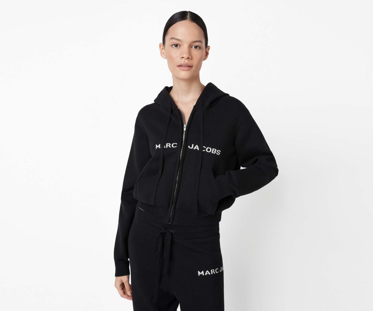 Marc Jacobs Cropped Zip Hoodie Nere | XKY547861