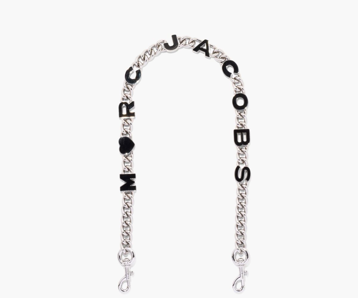 Marc Jacobs Heart Charm Chain Shoulder Cinturino Nere Argento | ENY487510