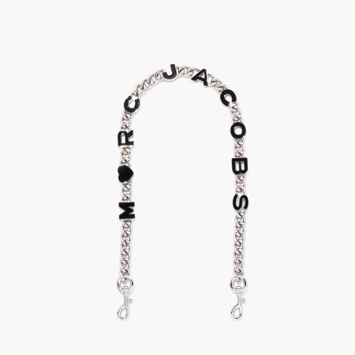 Marc Jacobs Heart Charm Chain Shoulder Cinturino Nere Argento | ENY487510