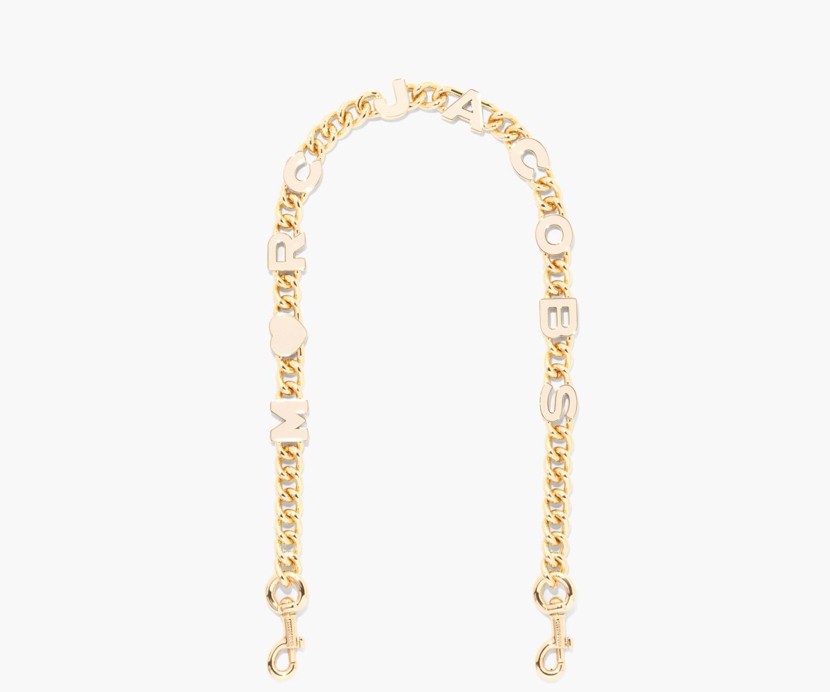 Marc Jacobs Heart Charm Chain Shoulder Cinturino Bianche Oro | NVE628475