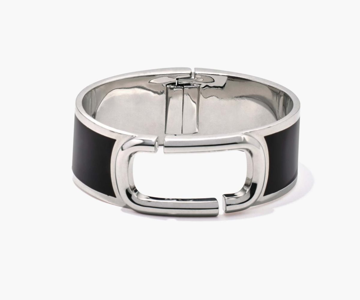 Marc Jacobs J Marc Large Hinge Bangle Nere Argento | WXS045813