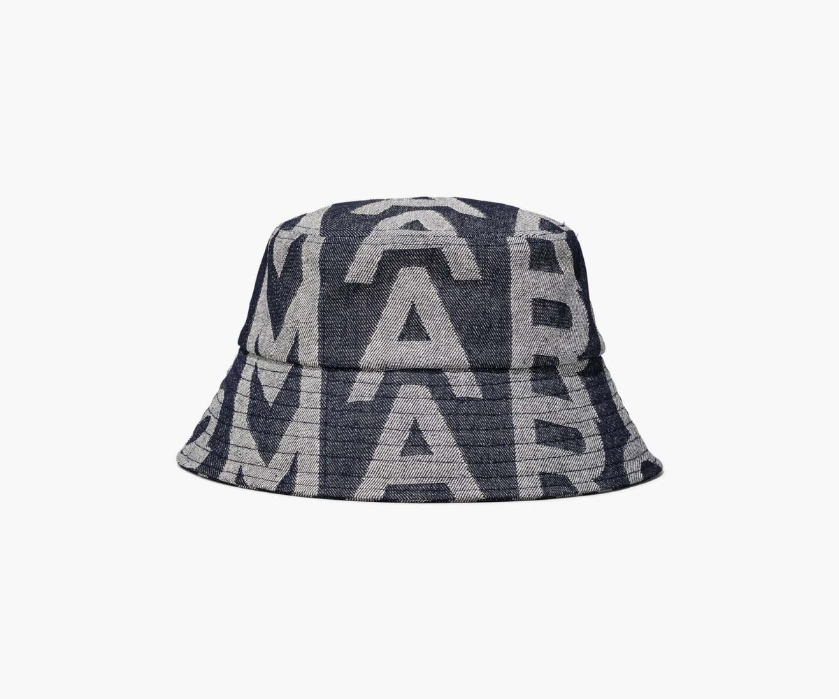 Marc Jacobs Monogram Denim Bucket Hat Blu | FMA720149