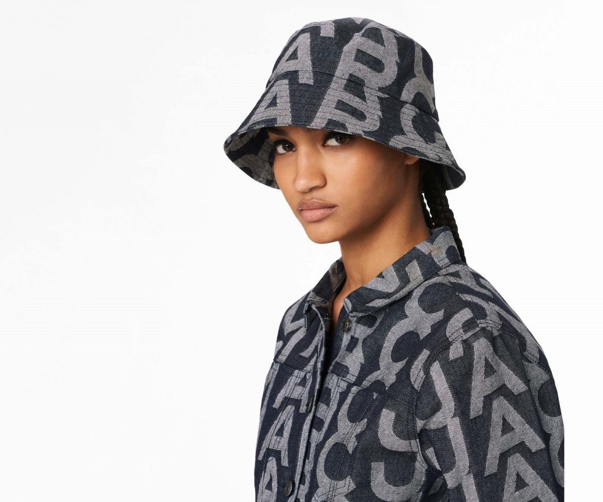 Marc Jacobs Monogram Denim Bucket Hat Blu | FMA720149