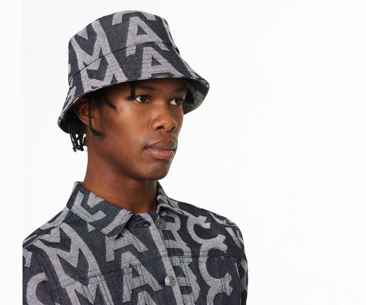 Marc Jacobs Monogram Denim Bucket Hat Blu | FMA720149