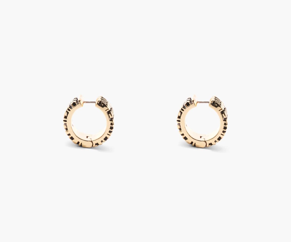 Marc Jacobs Monogram Engraved Hoops Oro | VUE874369