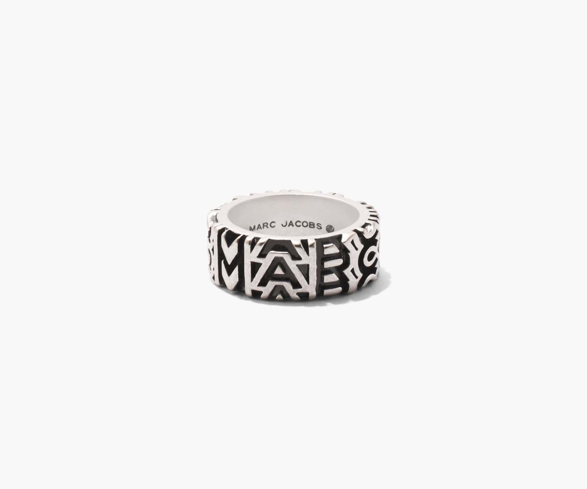 Marc Jacobs Monogram Engraved Ring Argento | ZCA295763