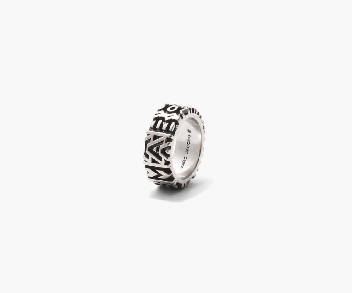 Marc Jacobs Monogram Engraved Ring Argento | ZCA295763