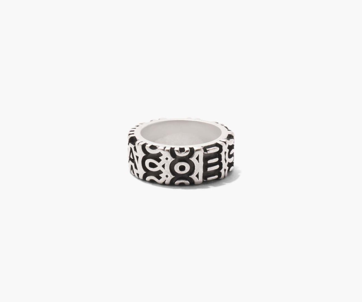 Marc Jacobs Monogram Engraved Ring Argento | ZCA295763