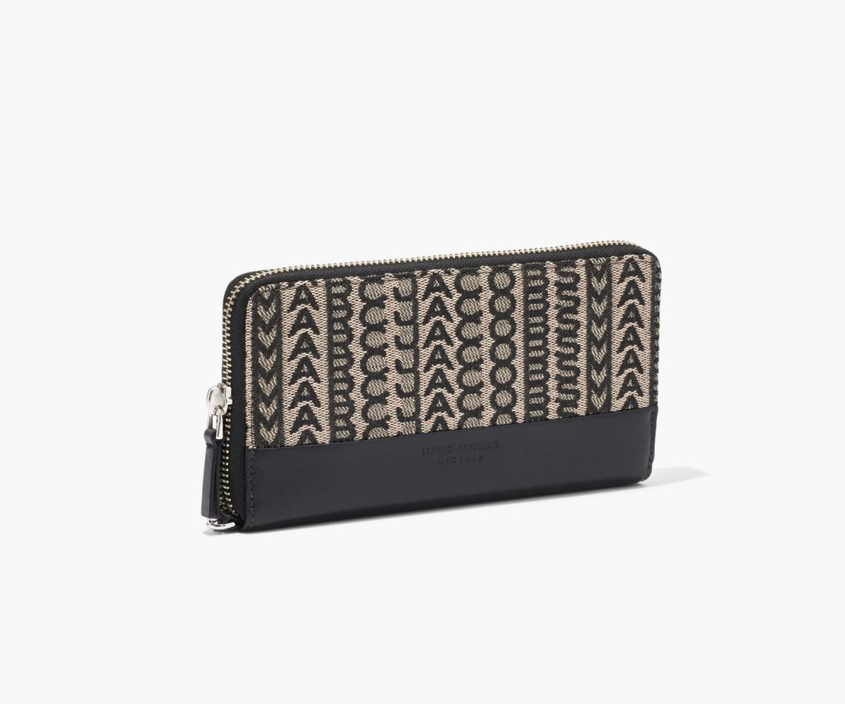 Marc Jacobs Monogram Jacquard Continental Wristlet Wallet Beige Colorate | GQS751048