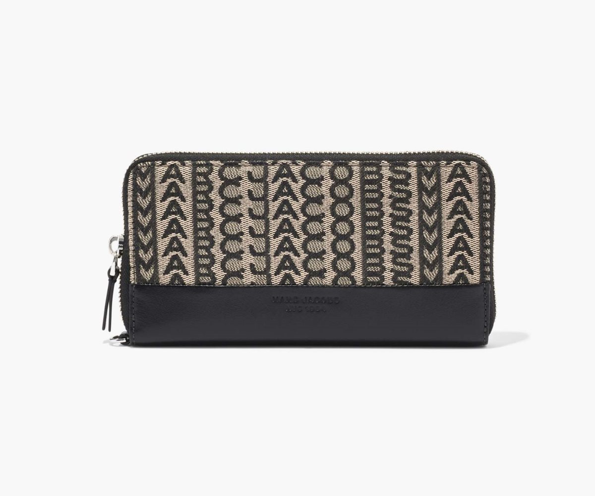 Marc Jacobs Monogram Jacquard Continental Wristlet Wallet Beige Colorate | GQS751048