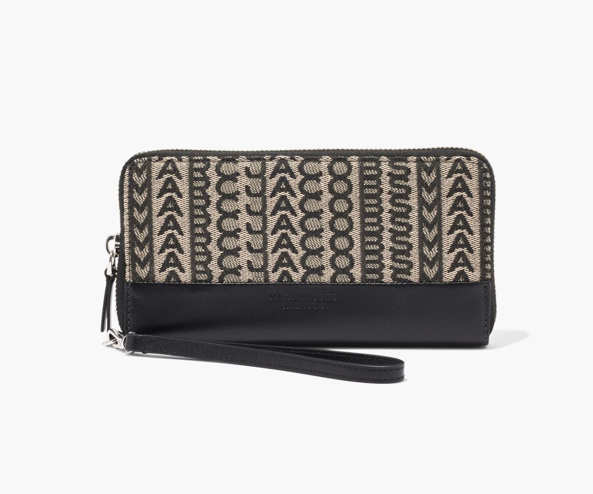 Marc Jacobs Monogram Jacquard Continental Wristlet Wallet Beige Colorate | GQS751048