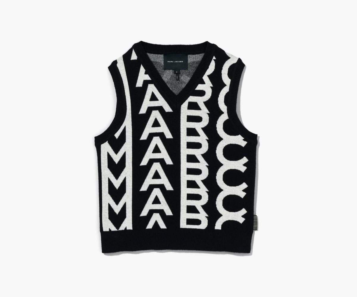 Marc Jacobs Monogram Knit Vest Nere Bianche | FBU706452