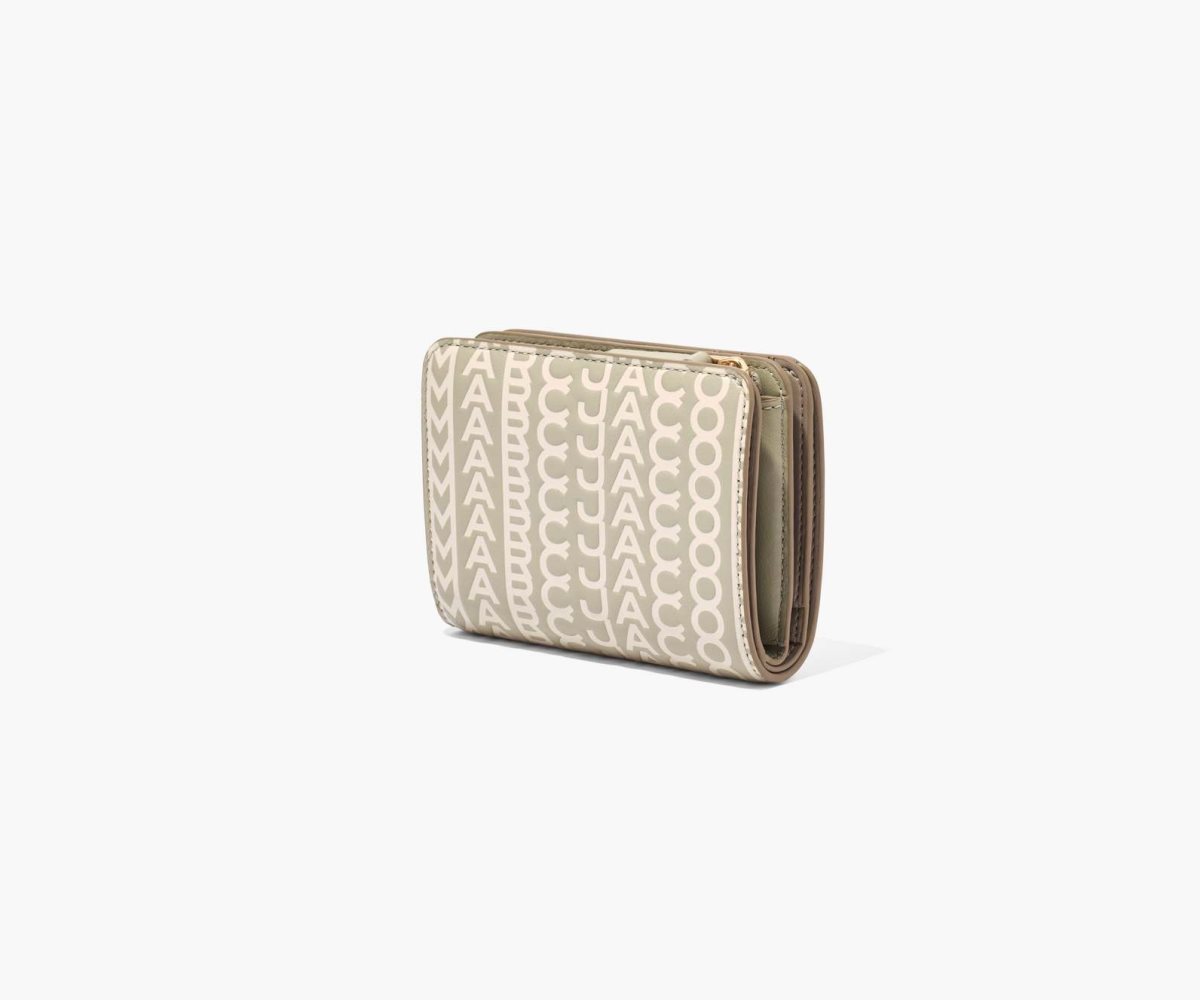 Marc Jacobs Monogram Mini Compact Wallet Khaki | CEF478951