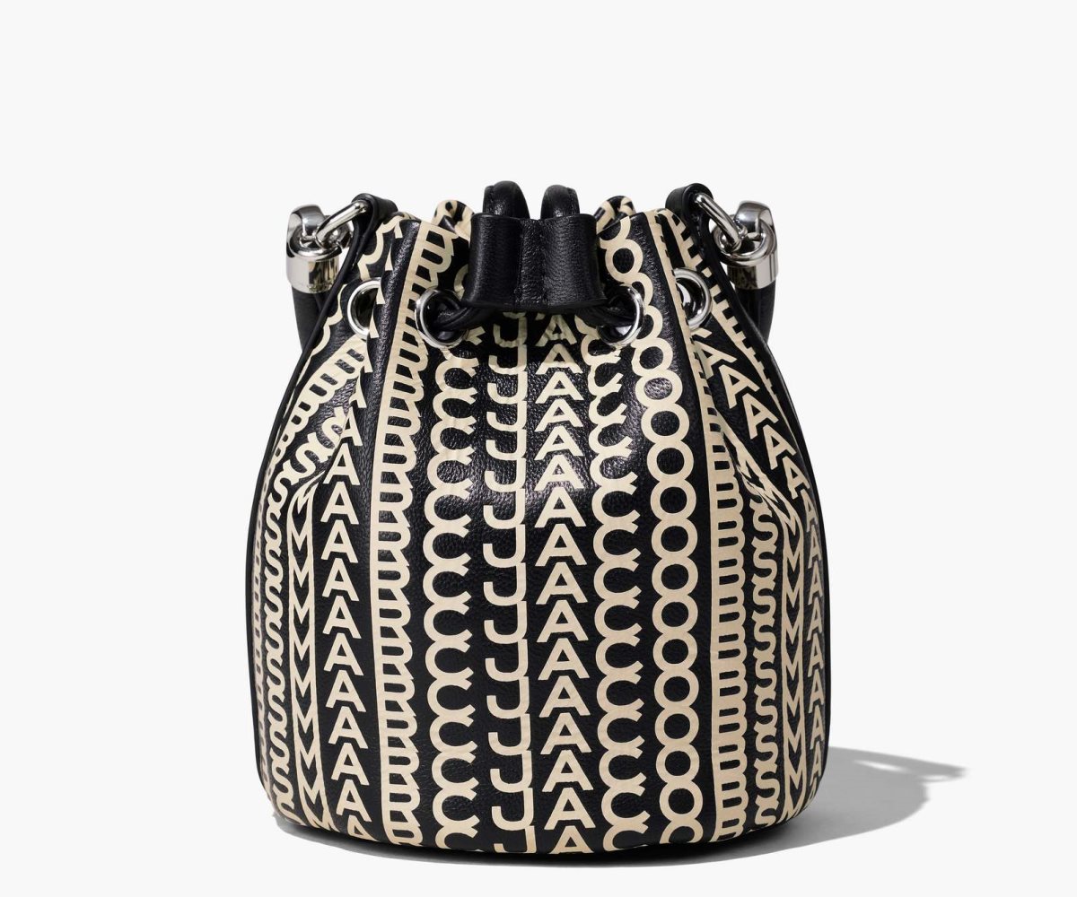 Marc Jacobs Monogram Pelle Micro Bucket Bag Nere Bianche | LCS378290