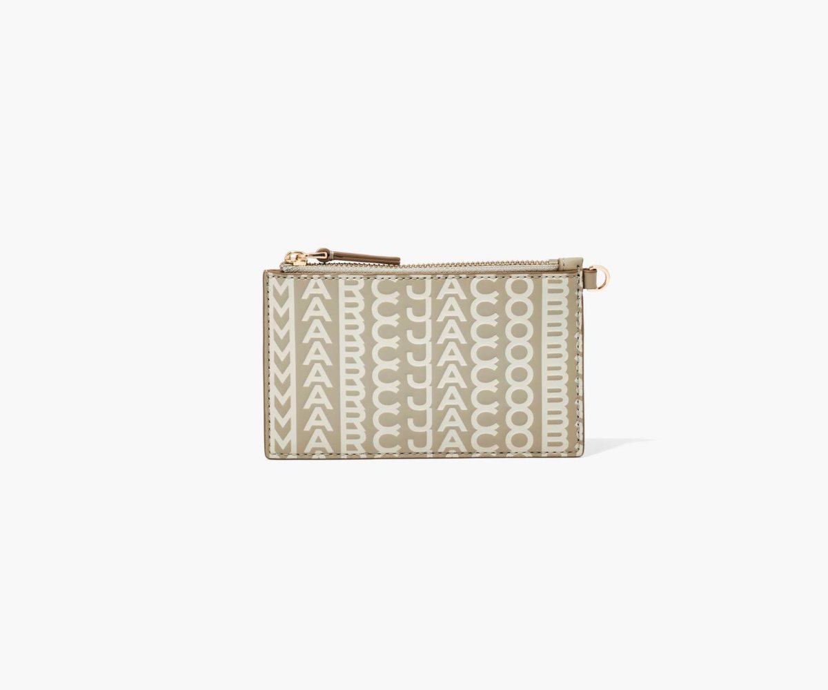 Marc Jacobs Monogram Pelle Top Zip Wristlet Khaki | ZFP216804