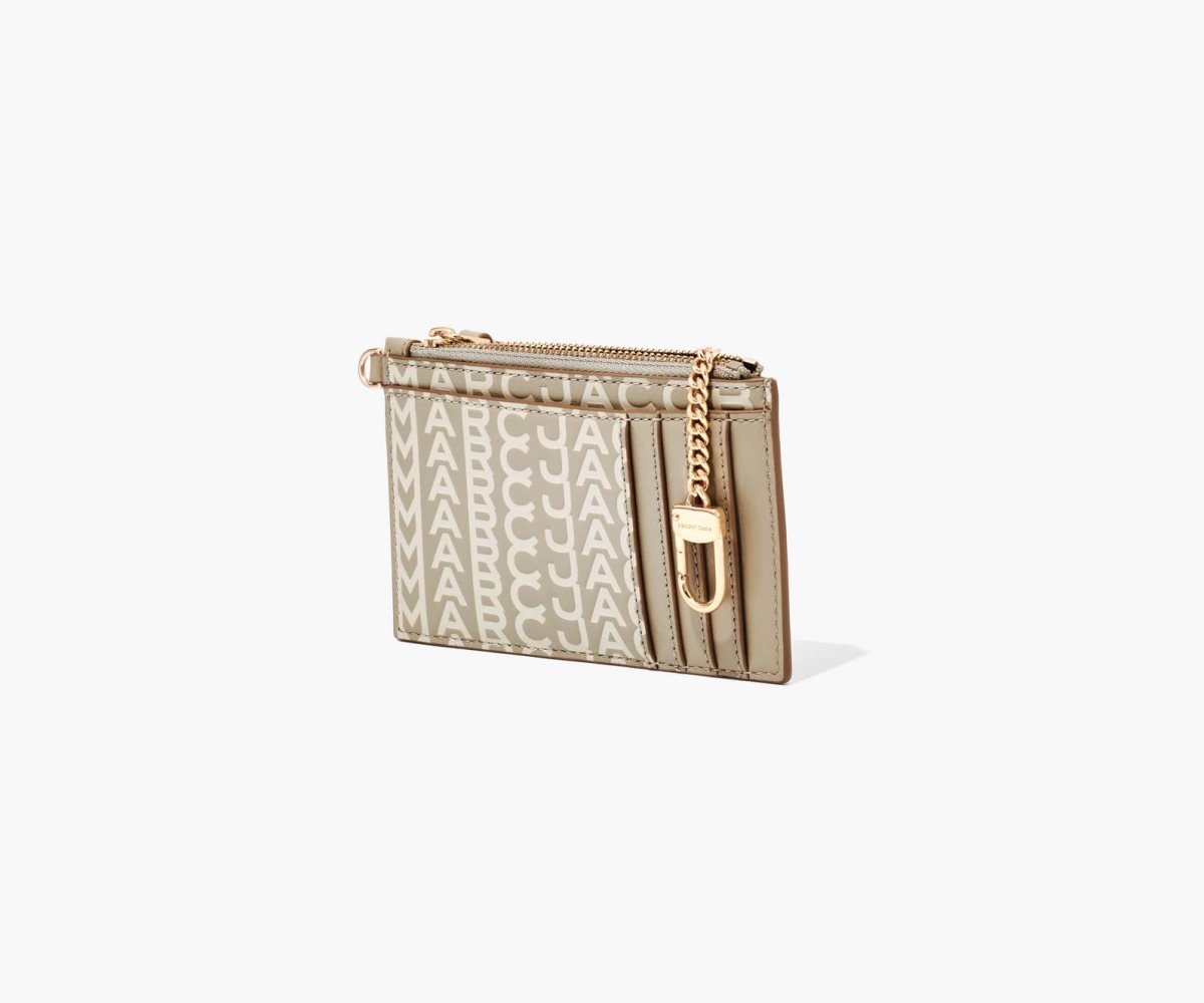 Marc Jacobs Monogram Pelle Top Zip Wristlet Khaki | ZFP216804