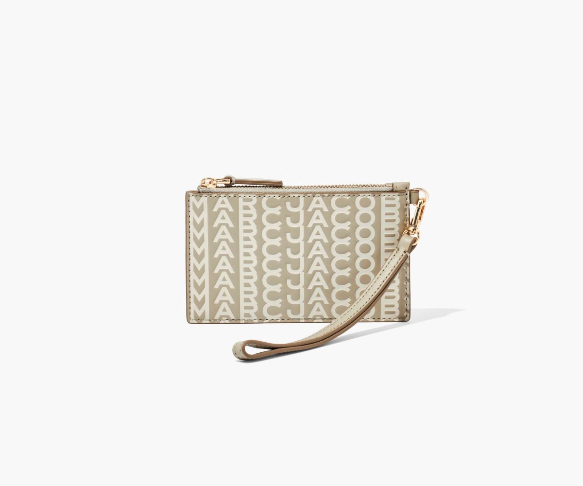 Marc Jacobs Monogram Pelle Top Zip Wristlet Khaki | ZFP216804