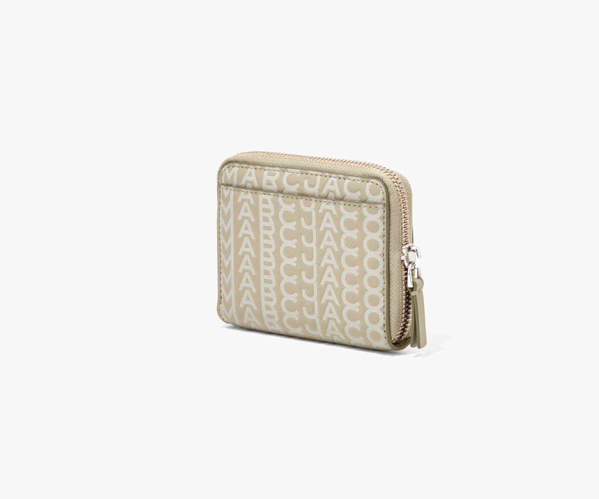 Marc Jacobs Monogram Pelle Zip Around Wallet Khaki | DRZ583246