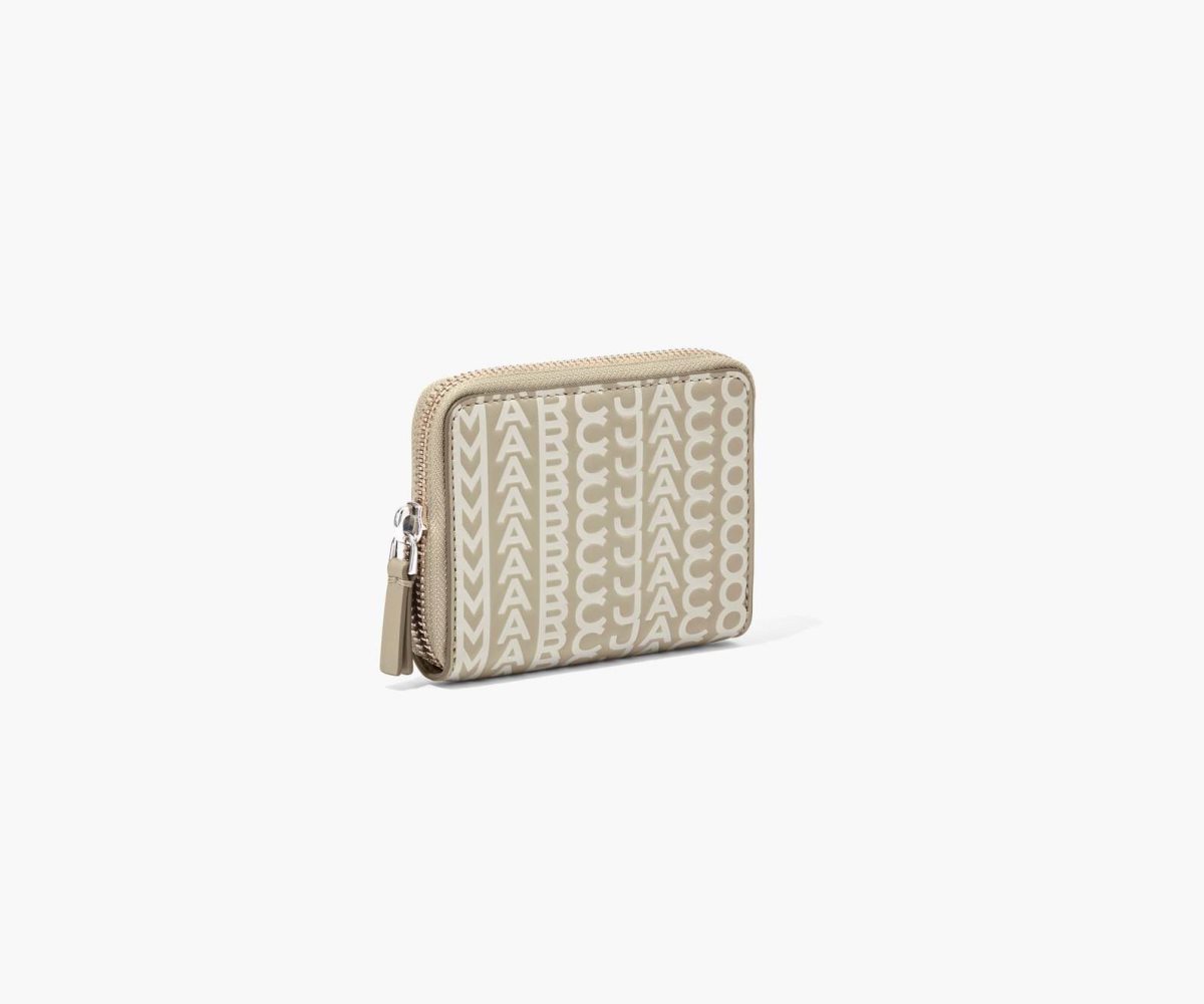 Marc Jacobs Monogram Pelle Zip Around Wallet Khaki | DRZ583246