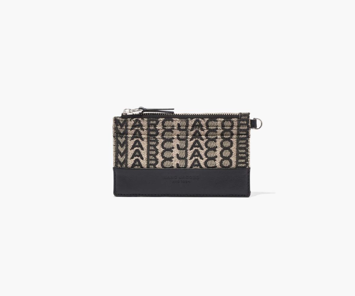 Marc Jacobs Monogram Top Zip Wristlet Beige Colorate | NMV589340