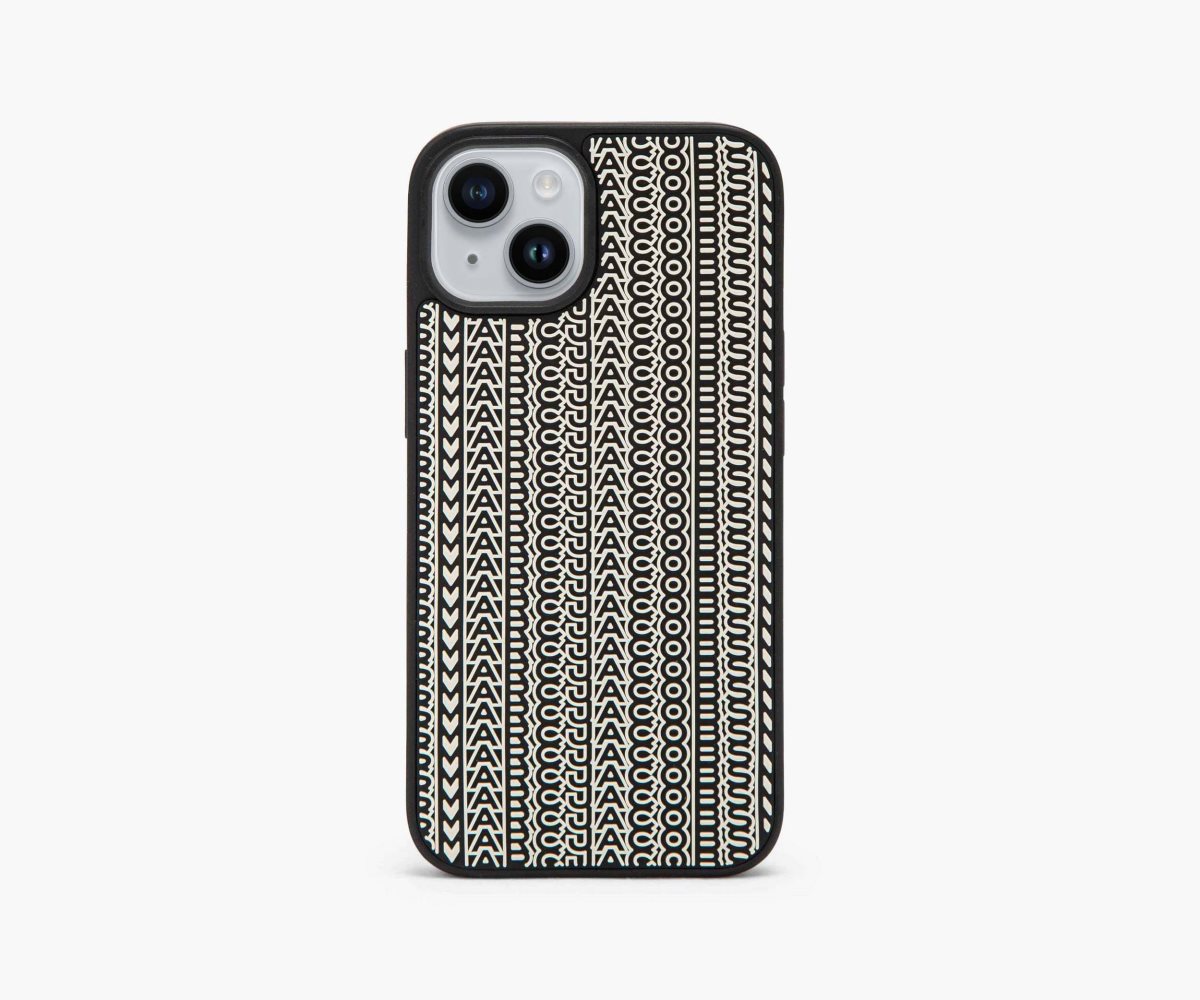 Marc Jacobs Monogram iPhone 14 3D Case Nere Bianche | IWG360184