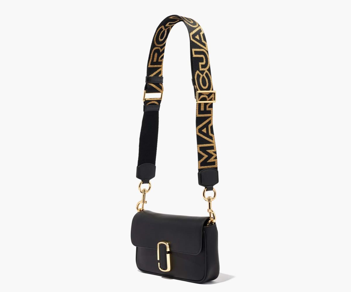 Marc Jacobs Outline Logo Webbing Cinturino Nere Oro | JEN347289