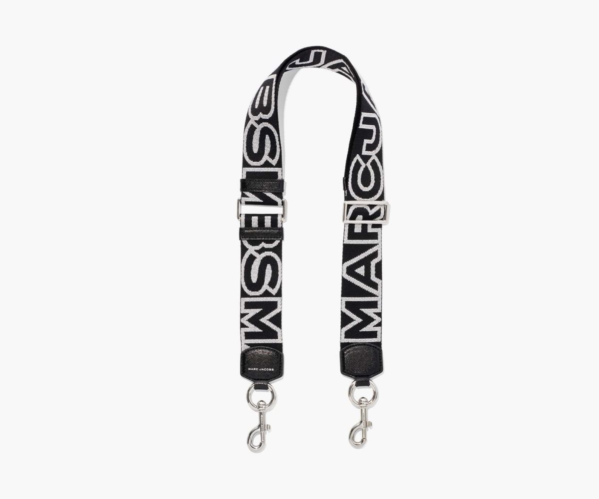 Marc Jacobs Outline Logo Webbing Cinturino Nere Argento | VBR136789