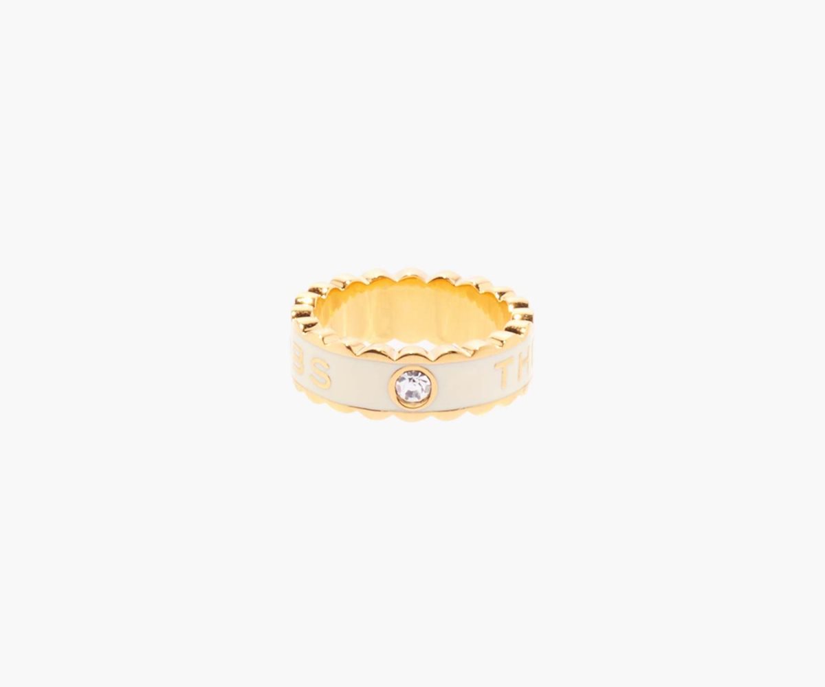 Marc Jacobs Scallop Medallion Ring Crema Oro | ILW345709