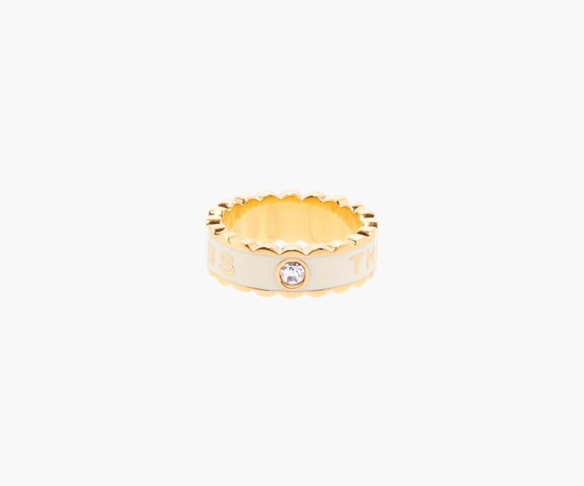 Marc Jacobs Scallop Medallion Ring Crema Oro | ILW345709