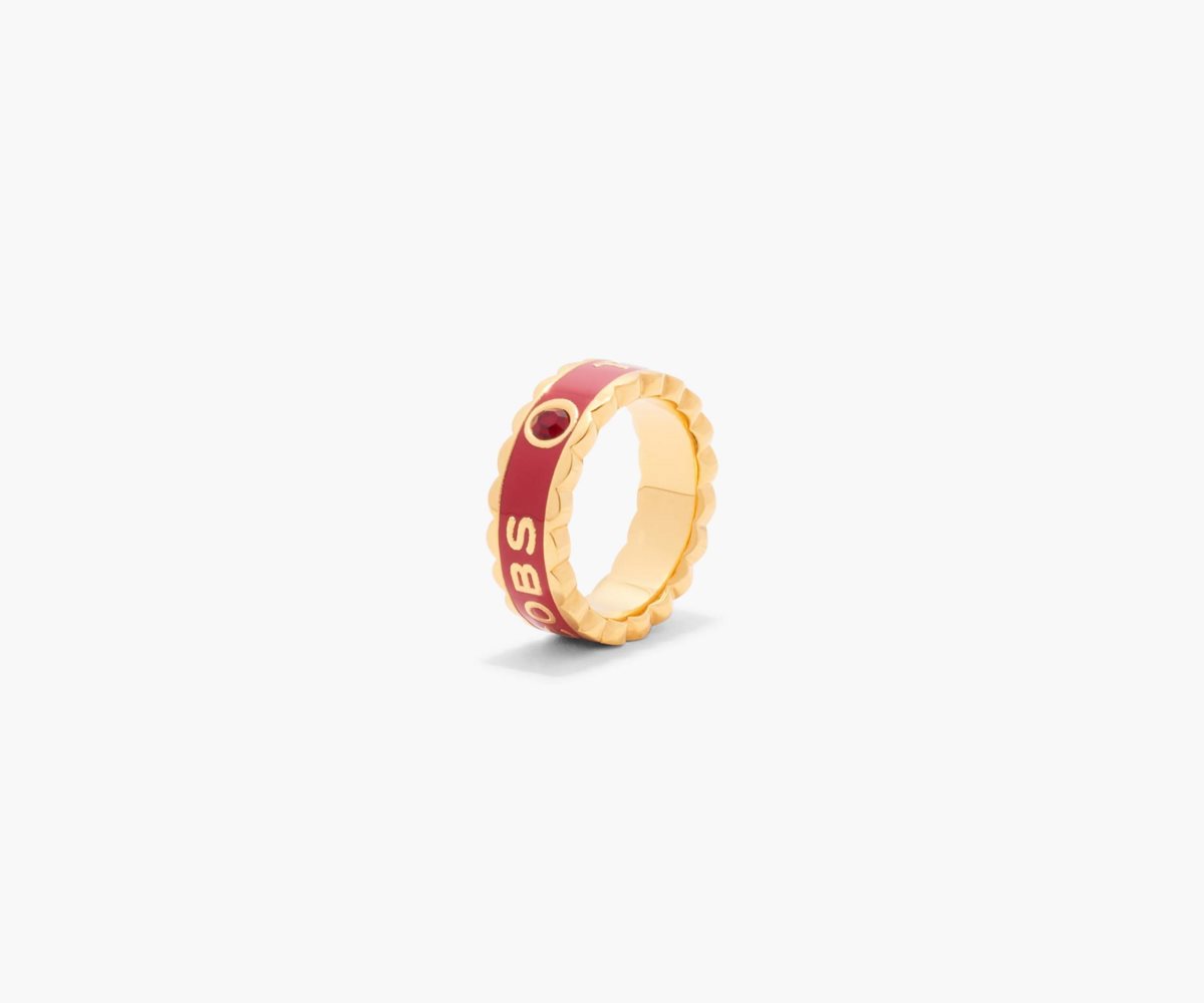 Marc Jacobs Scallop Medallion Ring Rosse Oro | BLP806973