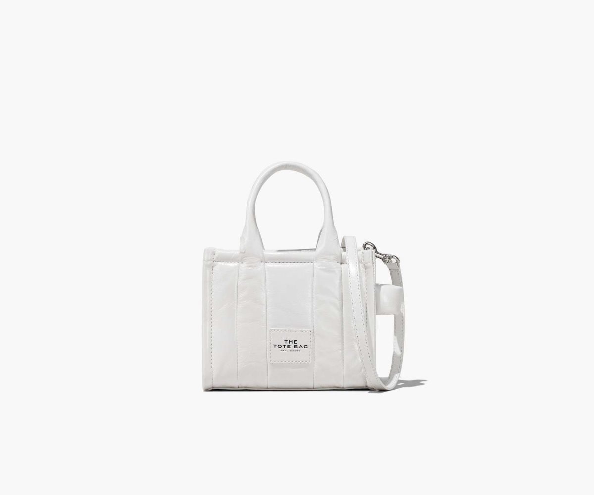 Marc Jacobs Shiny Crinkle Micro Tote Bianche | HLK195386