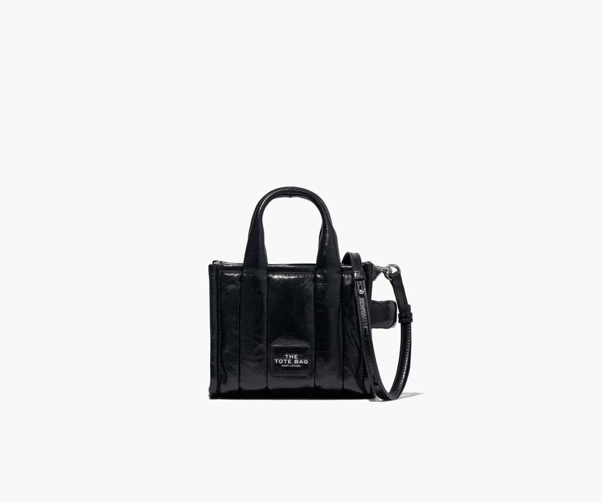 Marc Jacobs Shiny Crinkle Micro Tote Nere | KXO758649