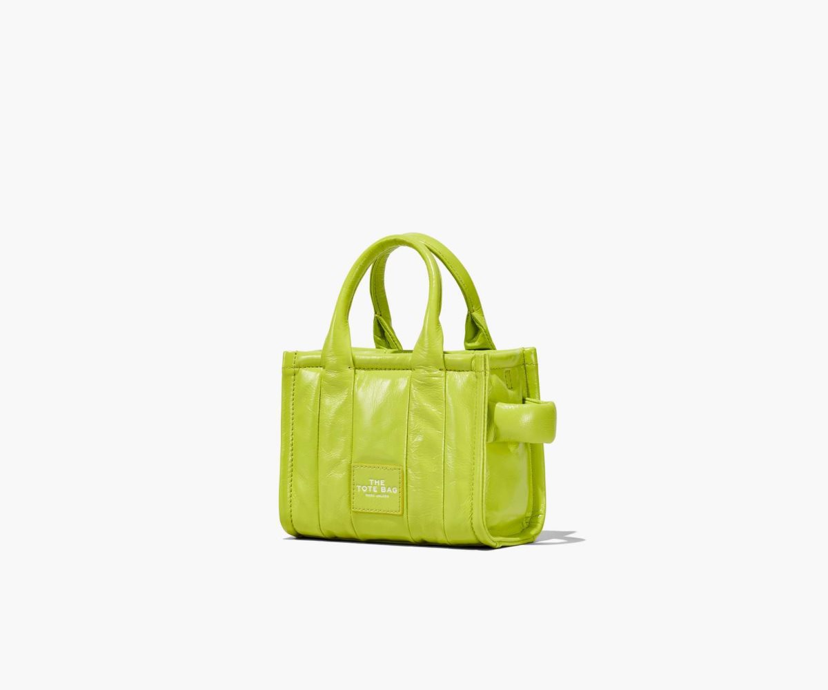 Marc Jacobs Shiny Crinkle Micro Tote Verdi Chiaro | FLO142379