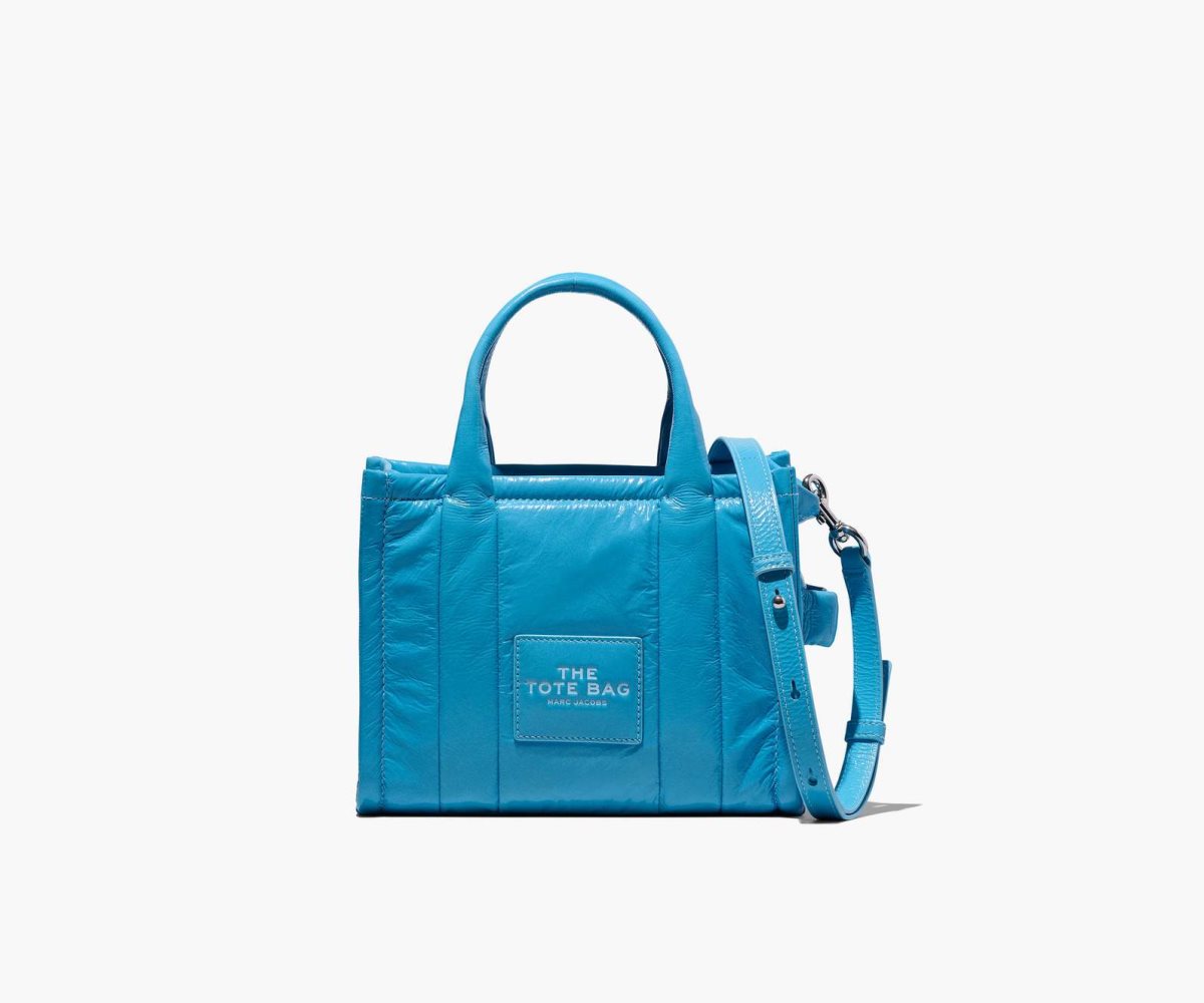 Marc Jacobs Shiny Crinkle Mini Tote Blu | NUH690824