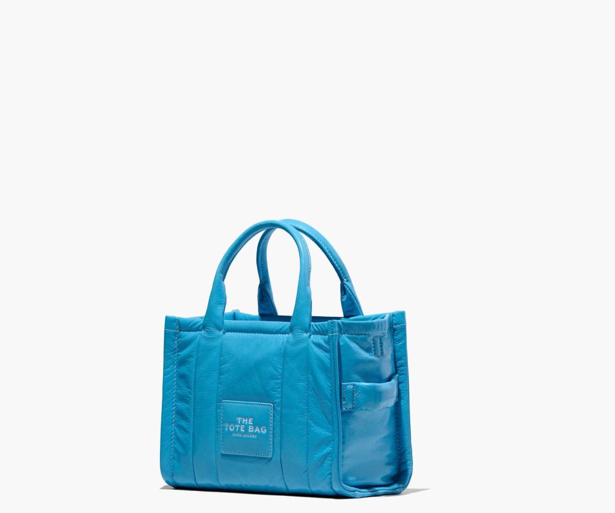 Marc Jacobs Shiny Crinkle Mini Tote Blu | NUH690824