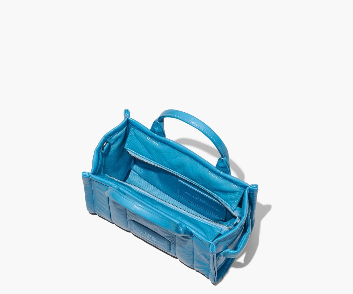 Marc Jacobs Shiny Crinkle Mini Tote Blu | NUH690824