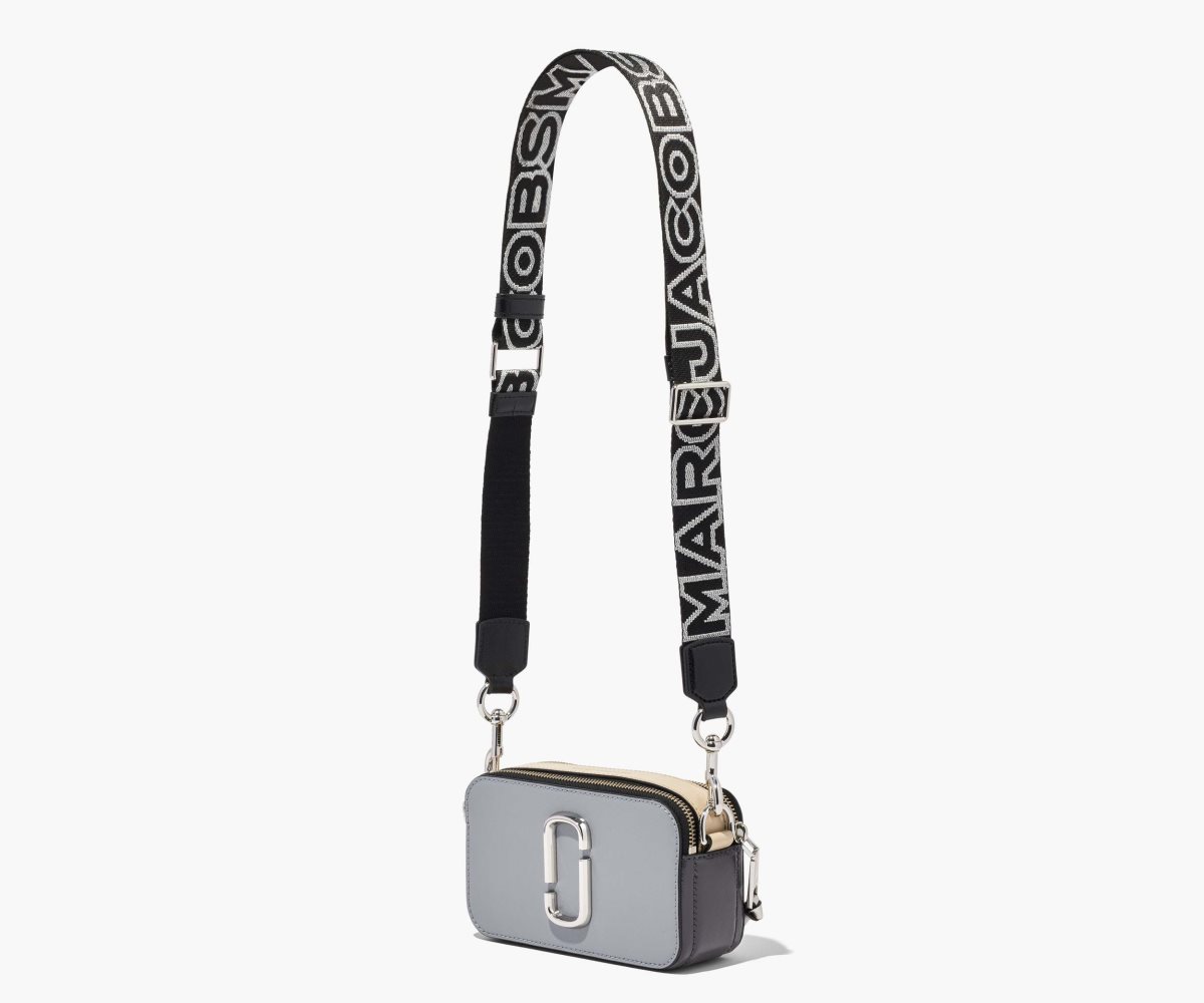 Marc Jacobs Thin Outline Logo Webbing Cinturino Nere Argento | RHI945813