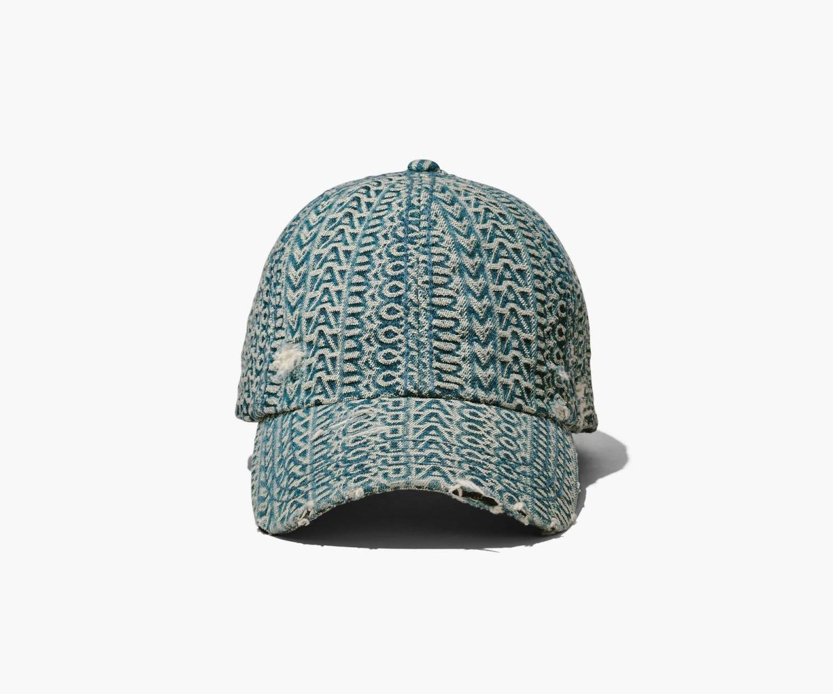 Marc Jacobs Washed Monogram Denim Baseball Cap Arancioni Blu | NYB514378