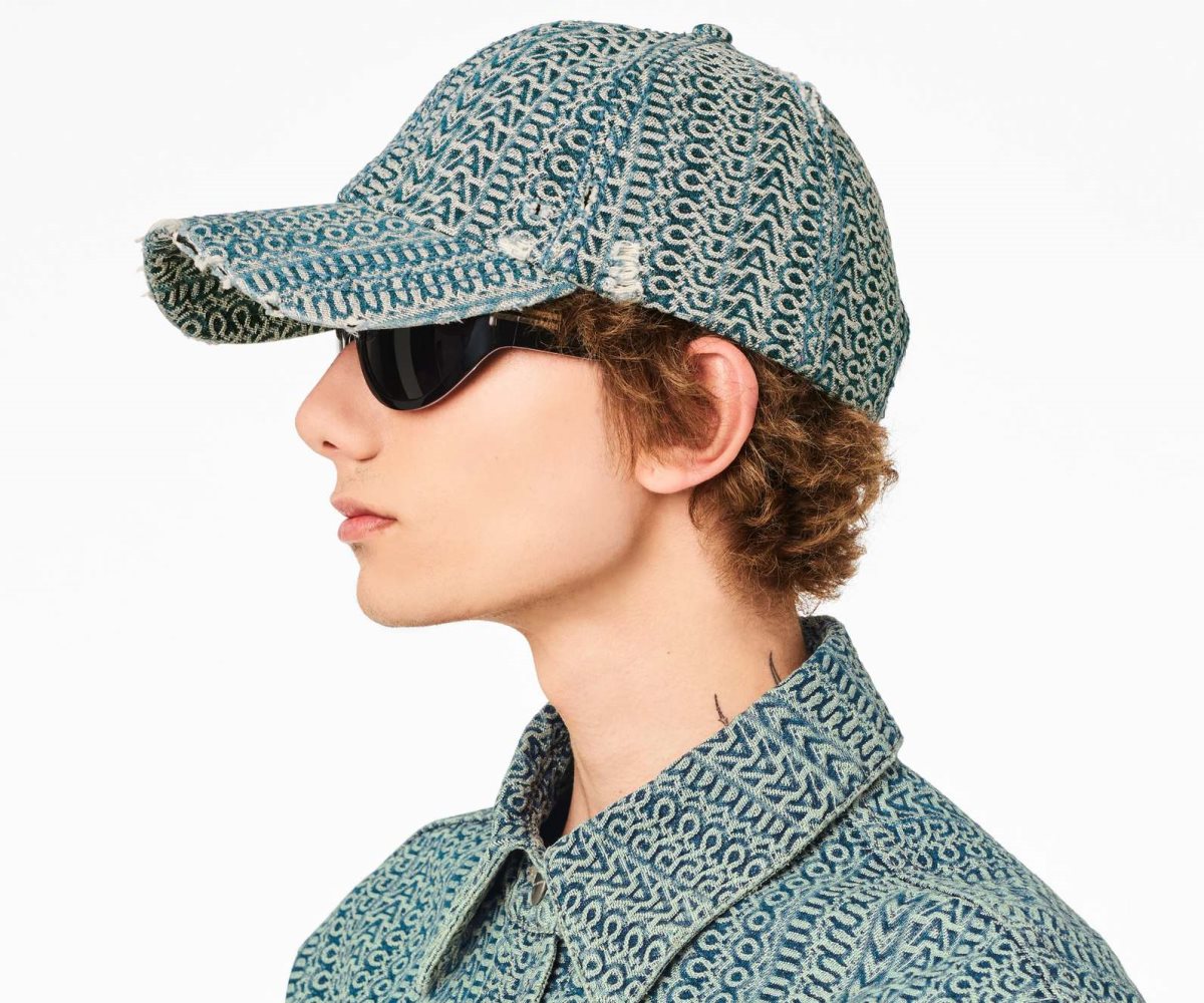 Marc Jacobs Washed Monogram Denim Baseball Cap Arancioni Blu | NYB514378