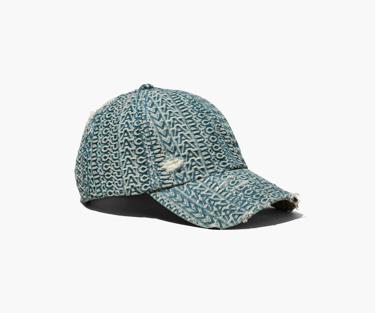 Marc Jacobs Washed Monogram Denim Baseball Cap Arancioni Blu | NYB514378