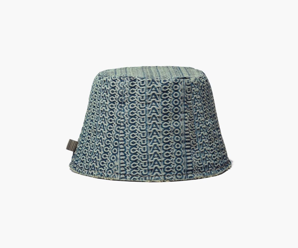 Marc Jacobs Washed Monogram Denim Bucket Hat Arancioni Blu | NZY792546