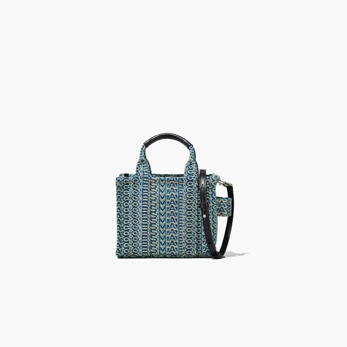 Marc Jacobs Washed Monogram Denim Micro Tote Bag Arancioni Blu | WHE781534