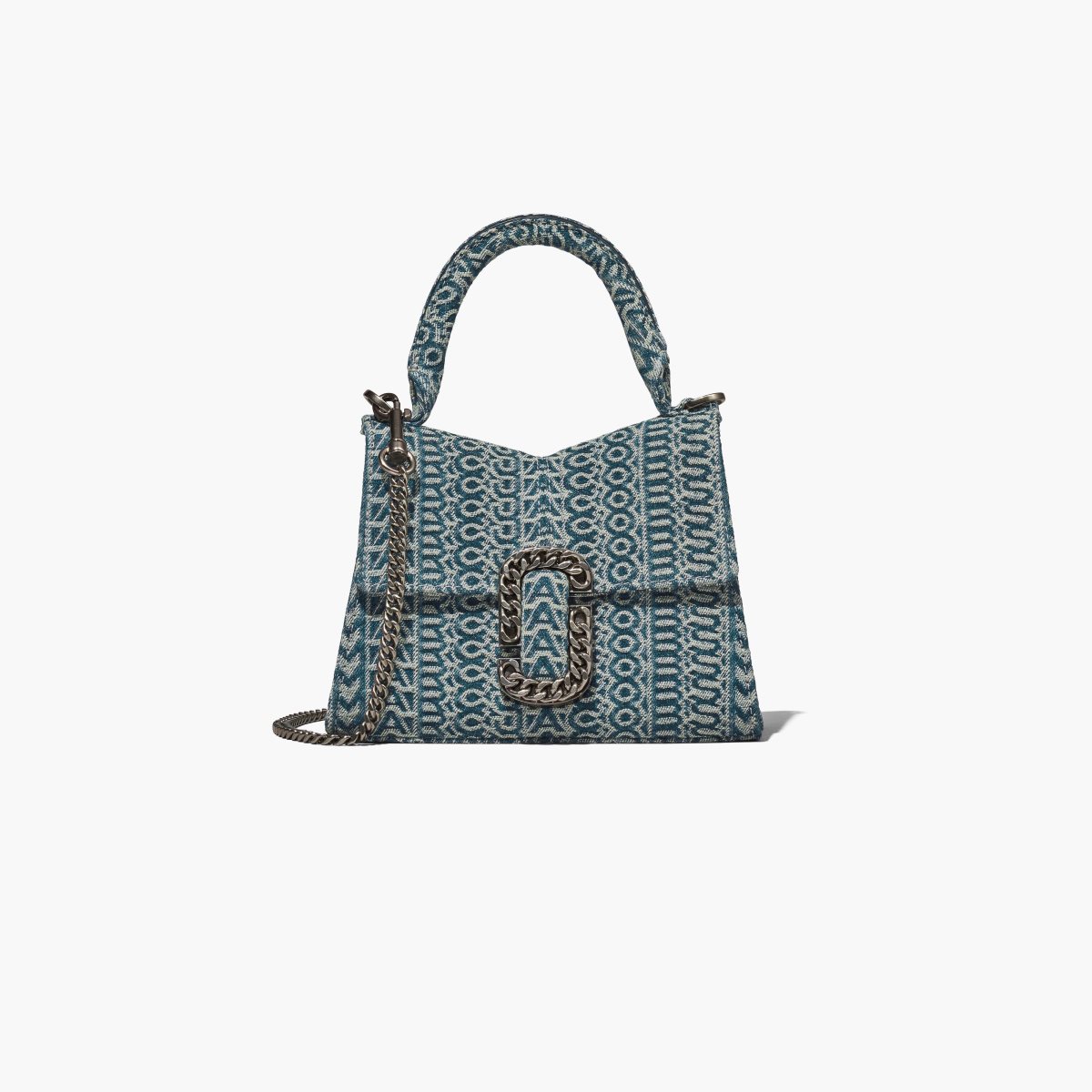 Marc Jacobs Washed Monogram Denim St. Marc Mini Top Handle Arancioni Blu | VBG108394