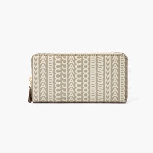 Marc Jacobs Monogram Continental Wallet Khaki | ARU398204